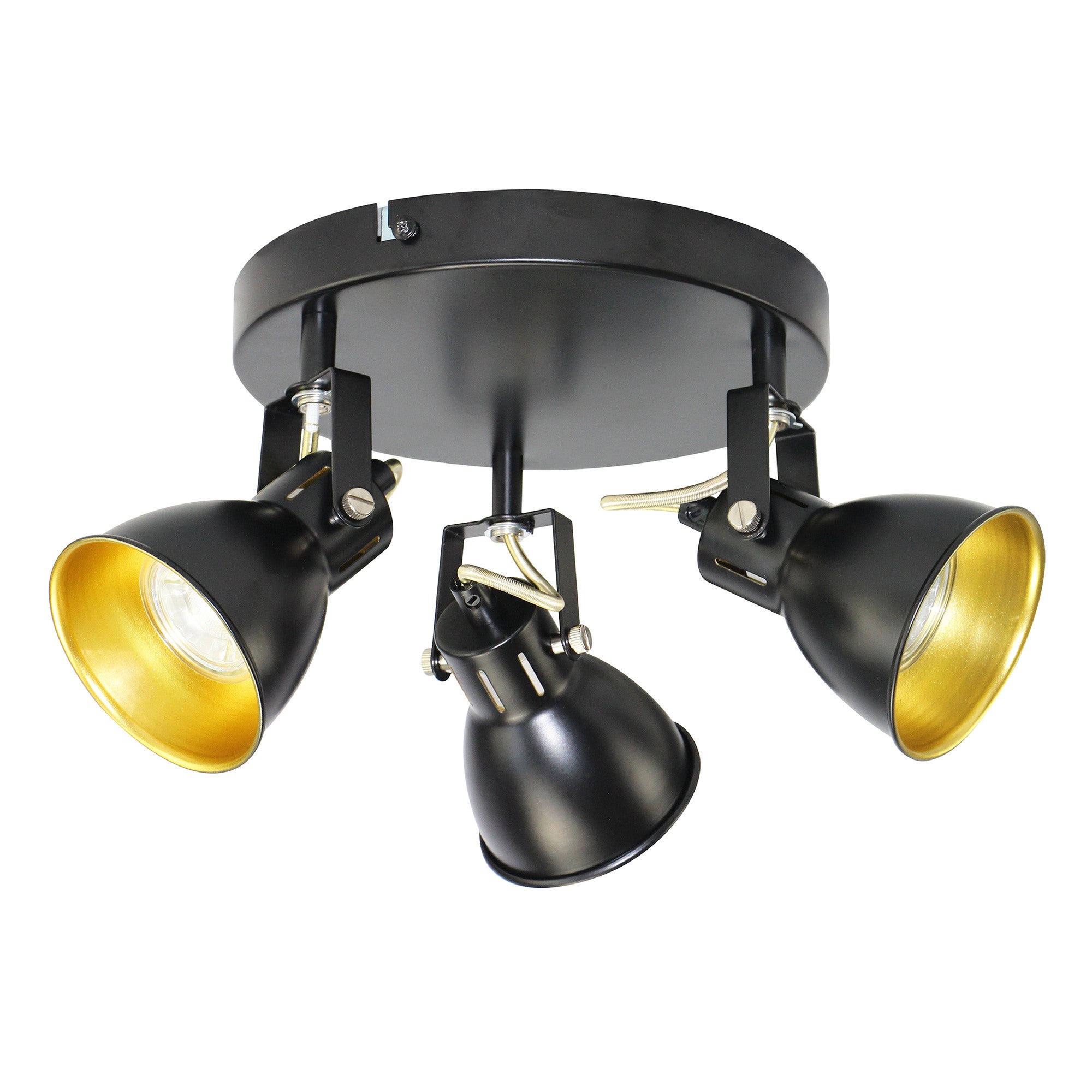 Lampa ścienno-sufitowa FALCO 3xGU10 kolor czarno-złoty, kinkiet, obrotowy