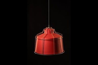 Oprawa sufitowa GOA 1x E27, czerwony, średnica 32cm, materiał metal 2