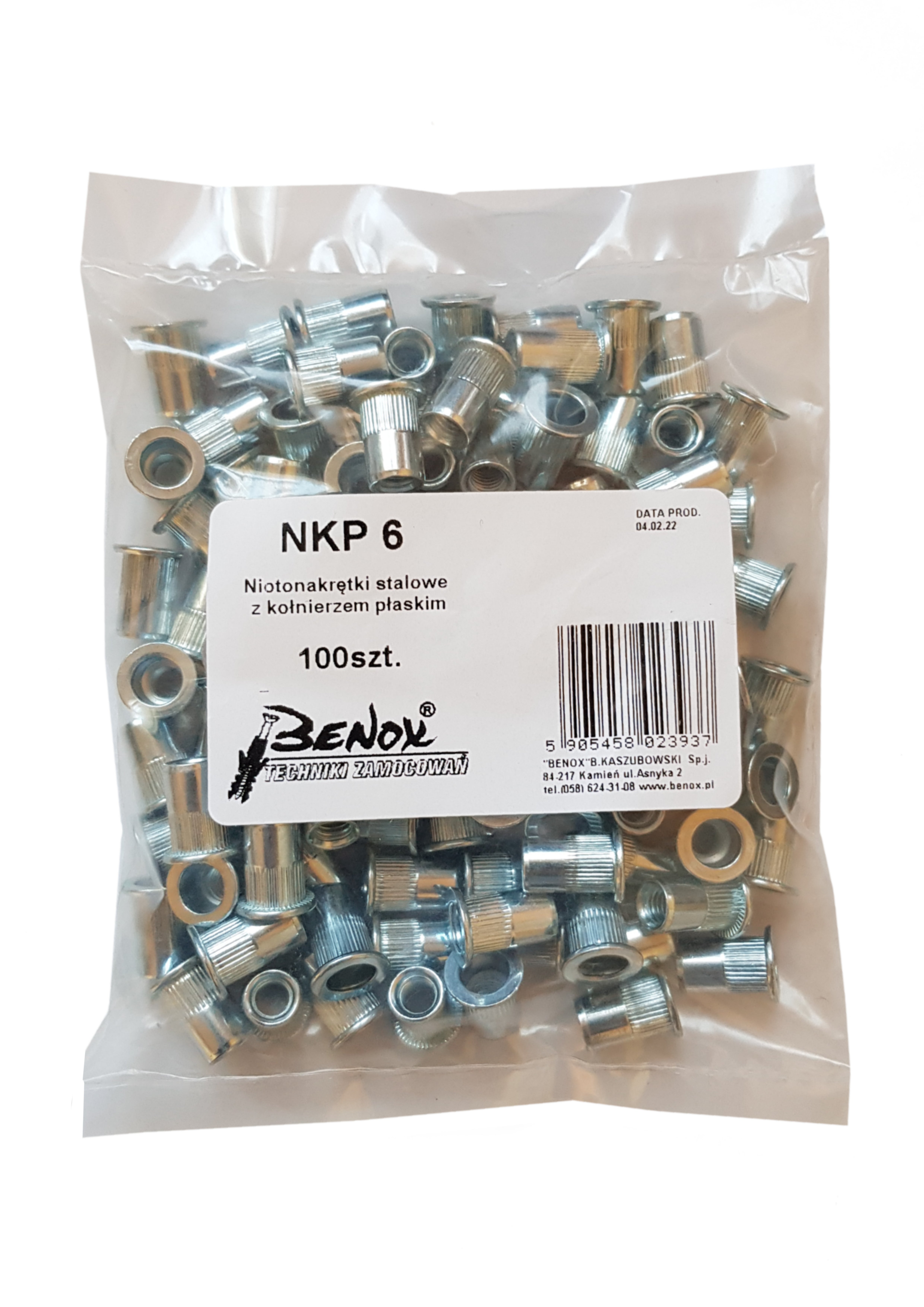 Nitonakrętki kołnierz płaski M6 (100 szt.) 1