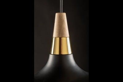 Oprawa sufitowa SKANDI 2 1x E27, czarny, średnica 35cm, materiał metal+drewno 1