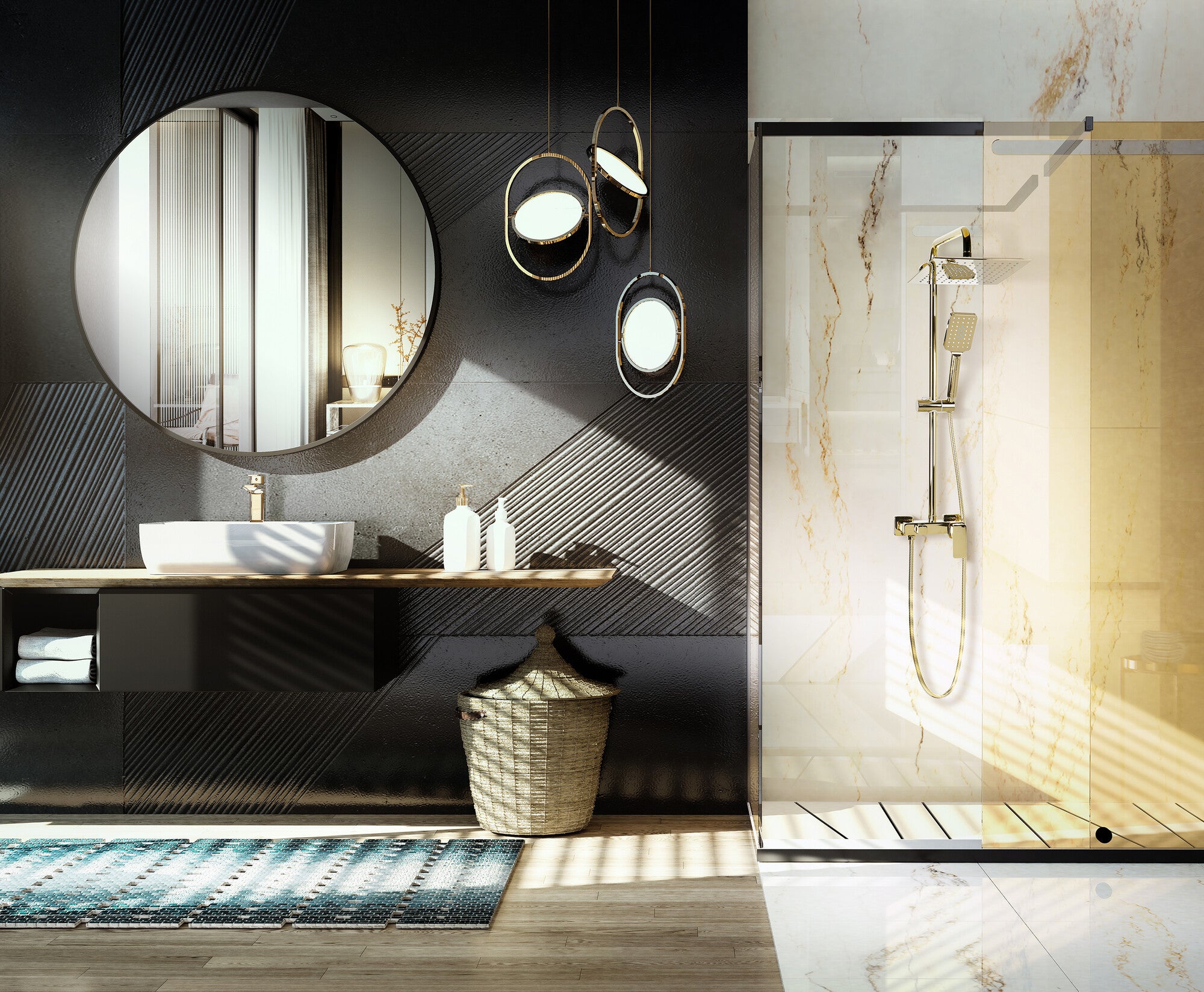 Kolumna prysznicowa z baterią Valvex Remo złota 1