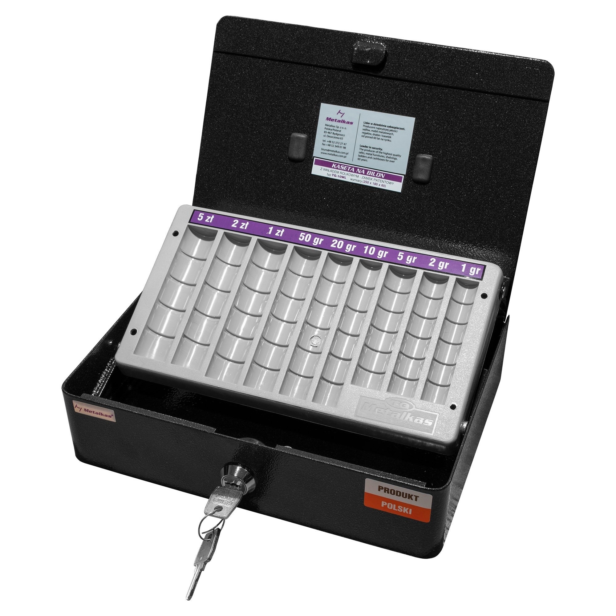 Kasetka na pieniądze stalowa TG-10WL 1