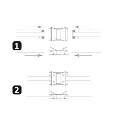 Złącze stałe do taśm LED COB 8mm 2 pin dwustronne 12 24V DC 3V 2