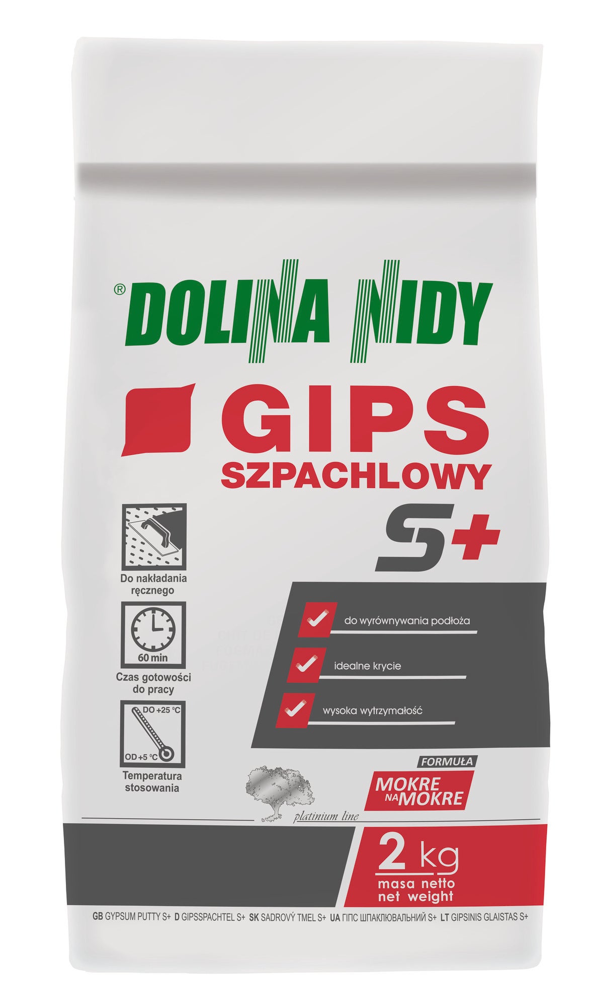Gips szpachlowy S+ Dolina Nidy 2 kg 