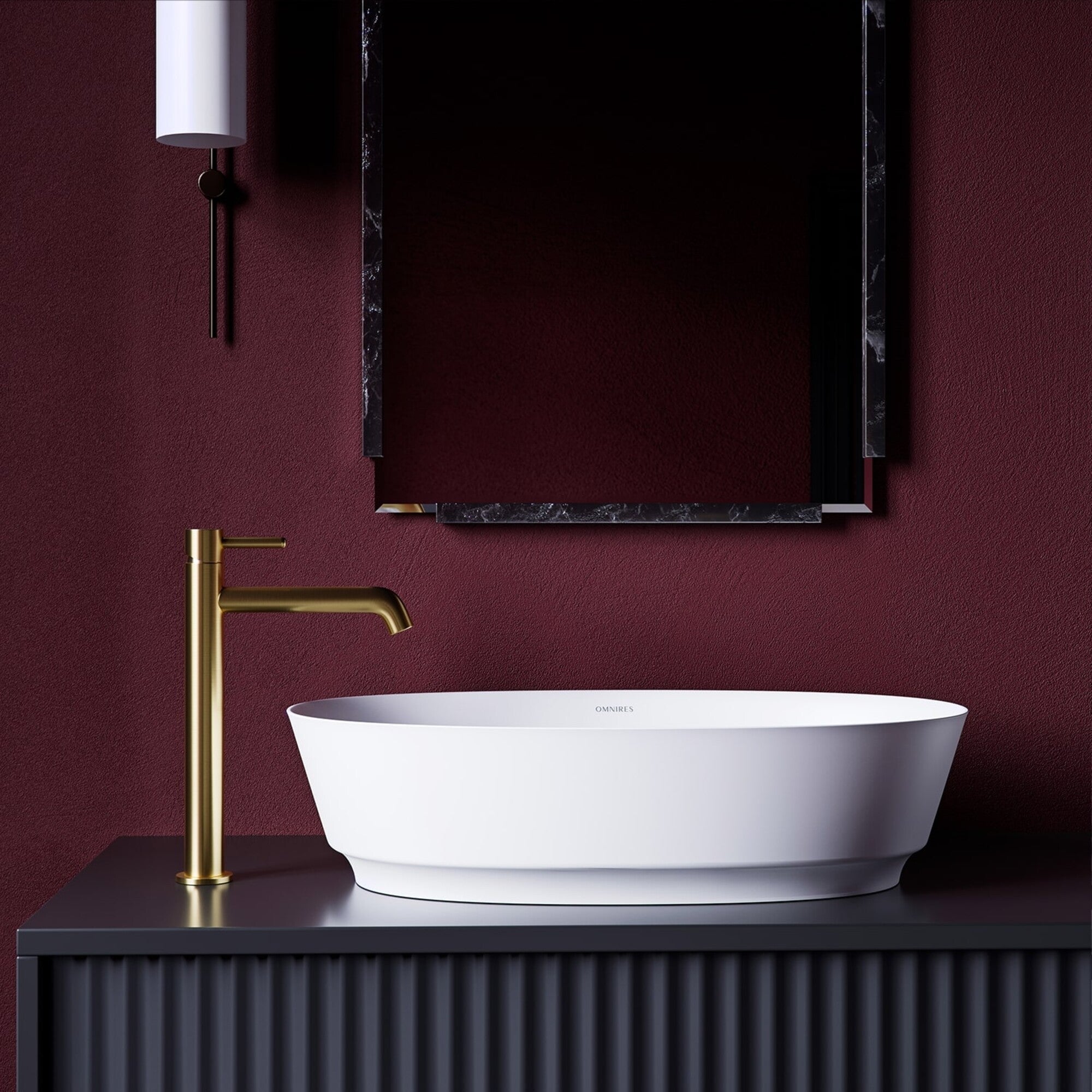 Bateria umywalkowa wysoka Omnires Y złota szczotkowana 2