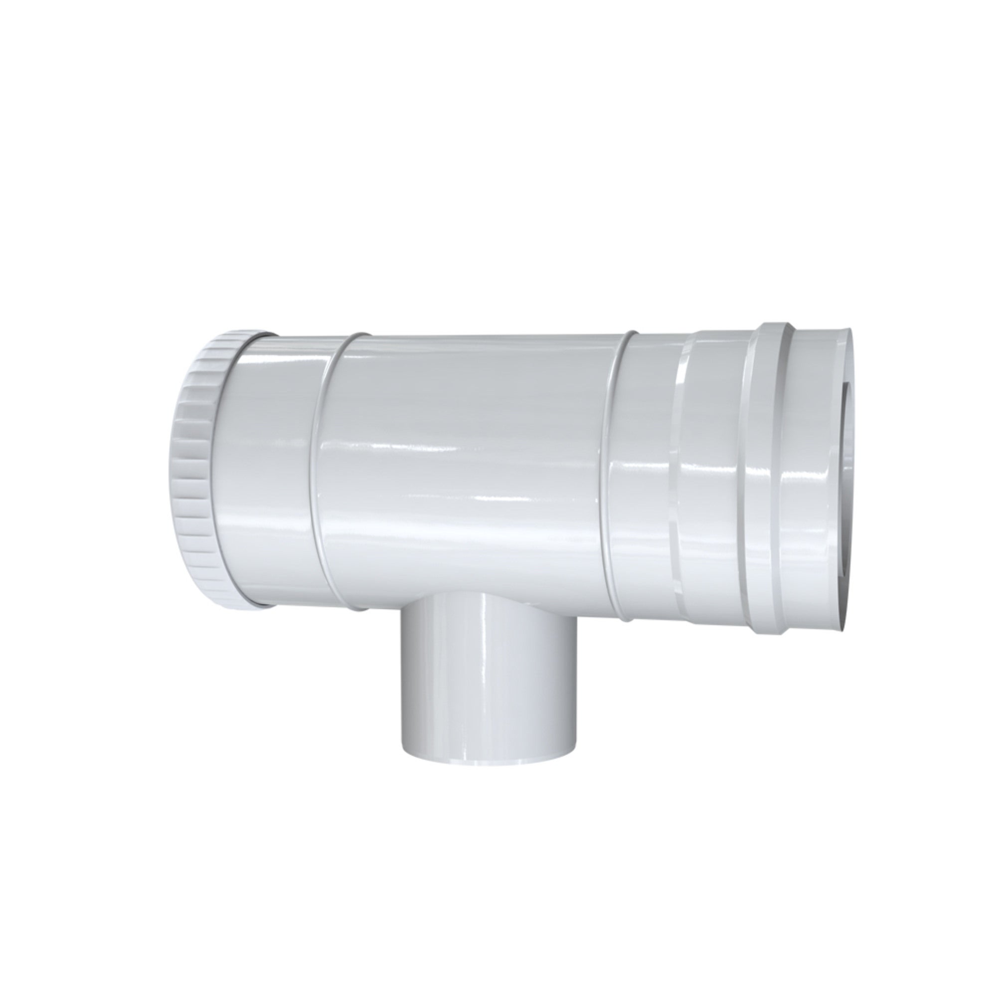 Trójnik powietrzno-spalinowy 87° 60-100/80-125 mm, biały