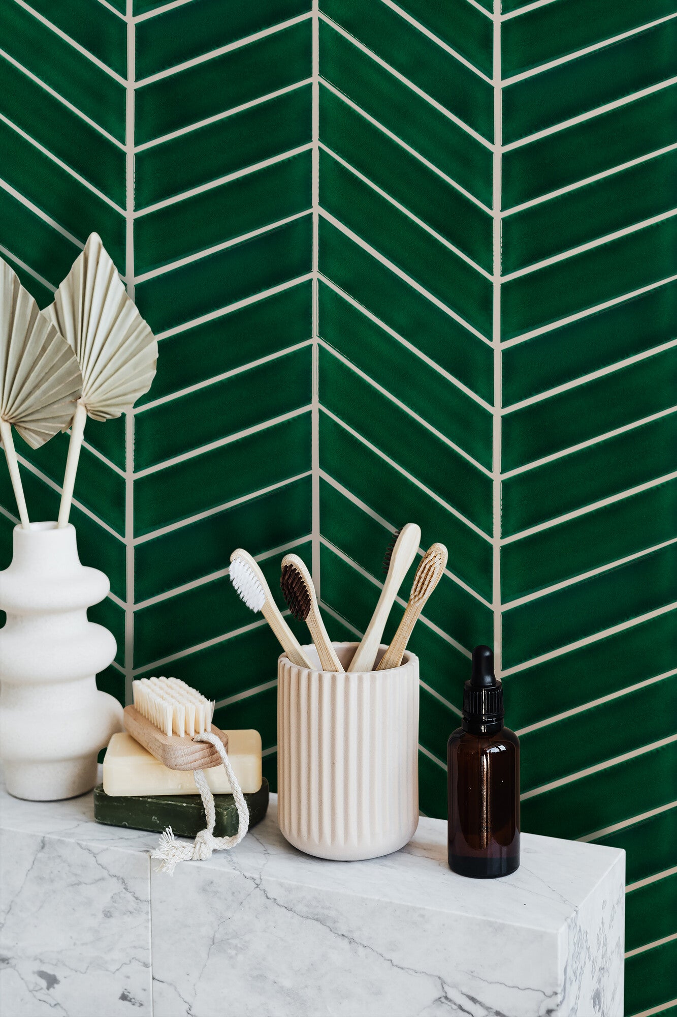 Mozaika ceramiczna Royal Chevron Vert 5.2x18 cm 1