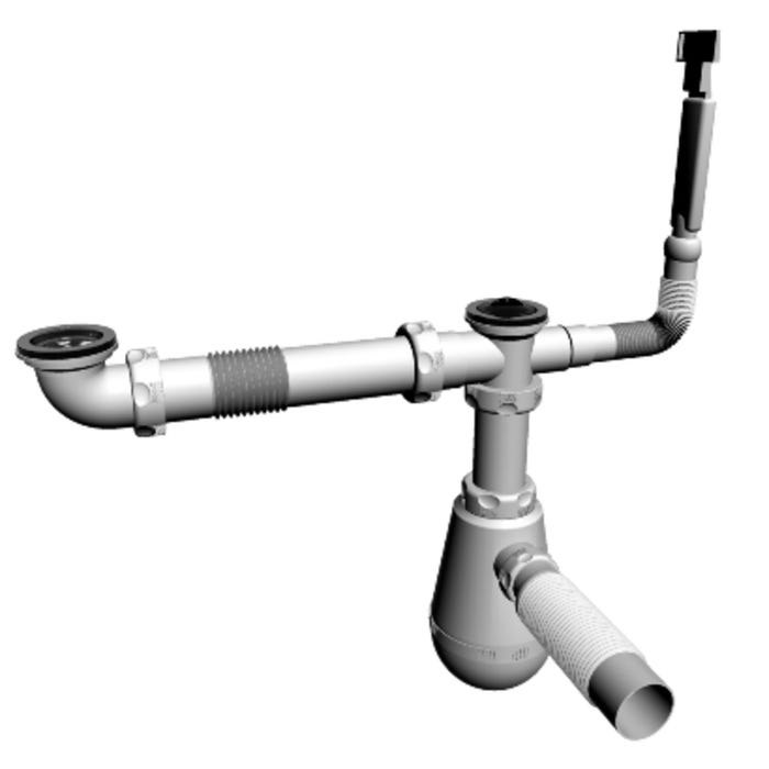 Syfon zlewozmywakowy 2-komorowy 90 mm