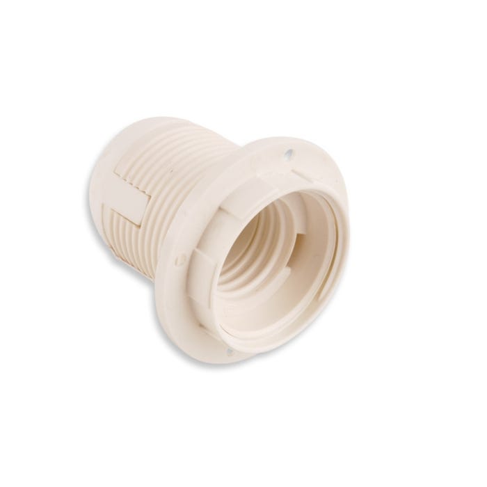 Oprawka E27 z kołnierzem biała