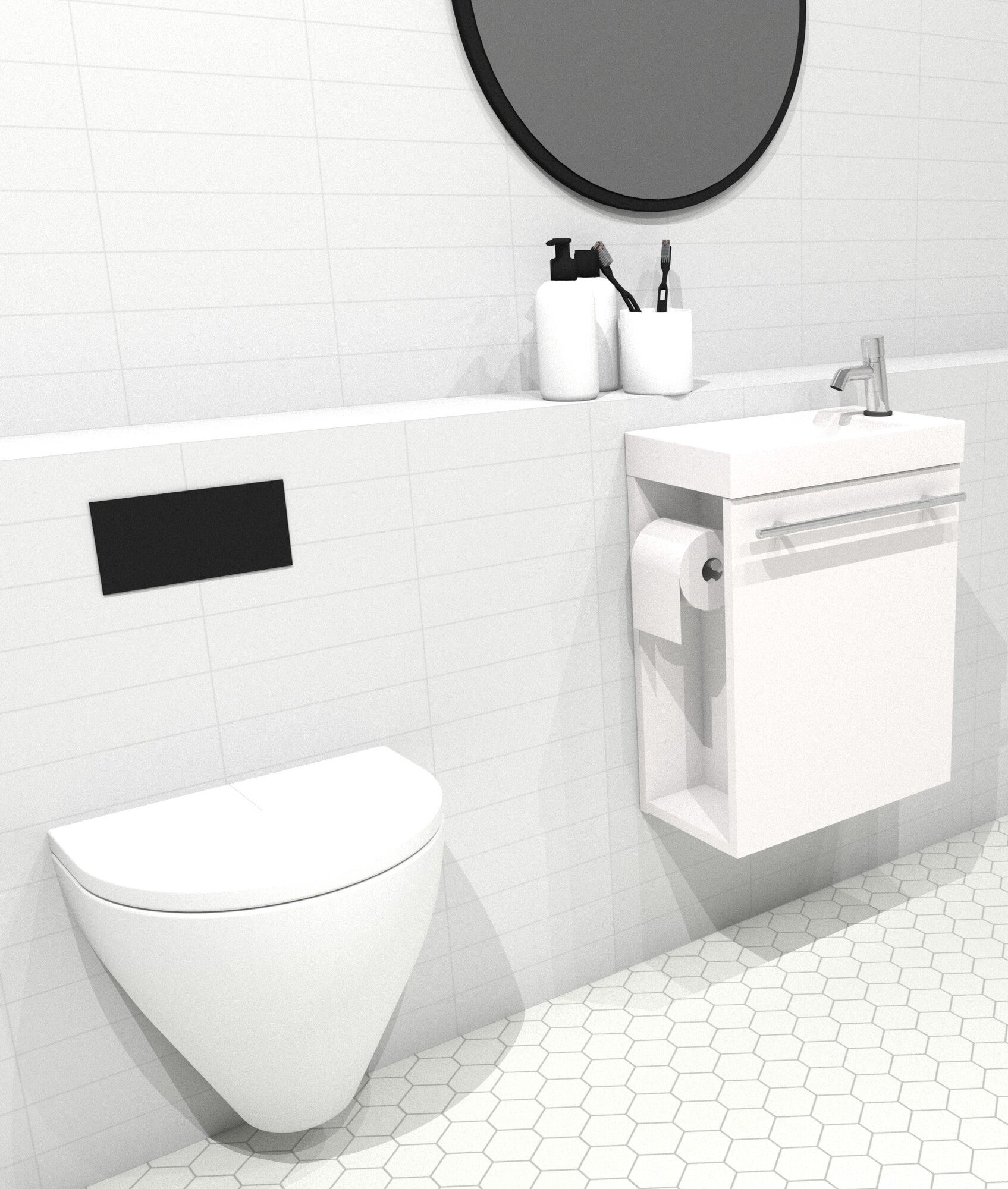 Szafka z umywalką Meble21 Manta 40 x 22 cm biała 1