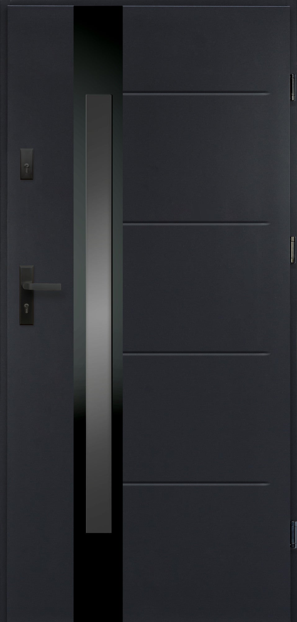 Drzwi zewnętrzne stalowe MILAN szklone antracyt 90 lewe