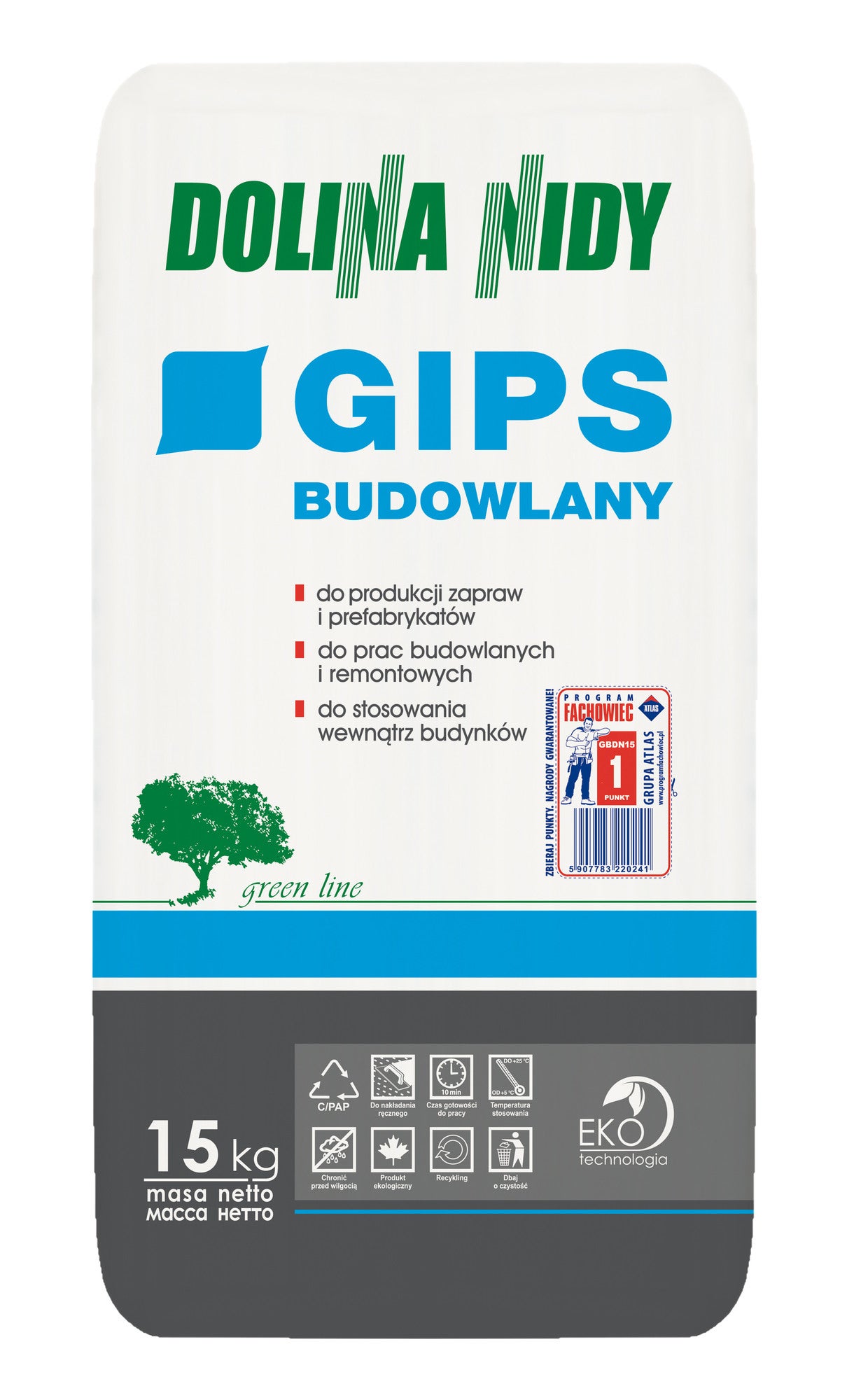 Gips budowlany Dolina Nidy 15 kg