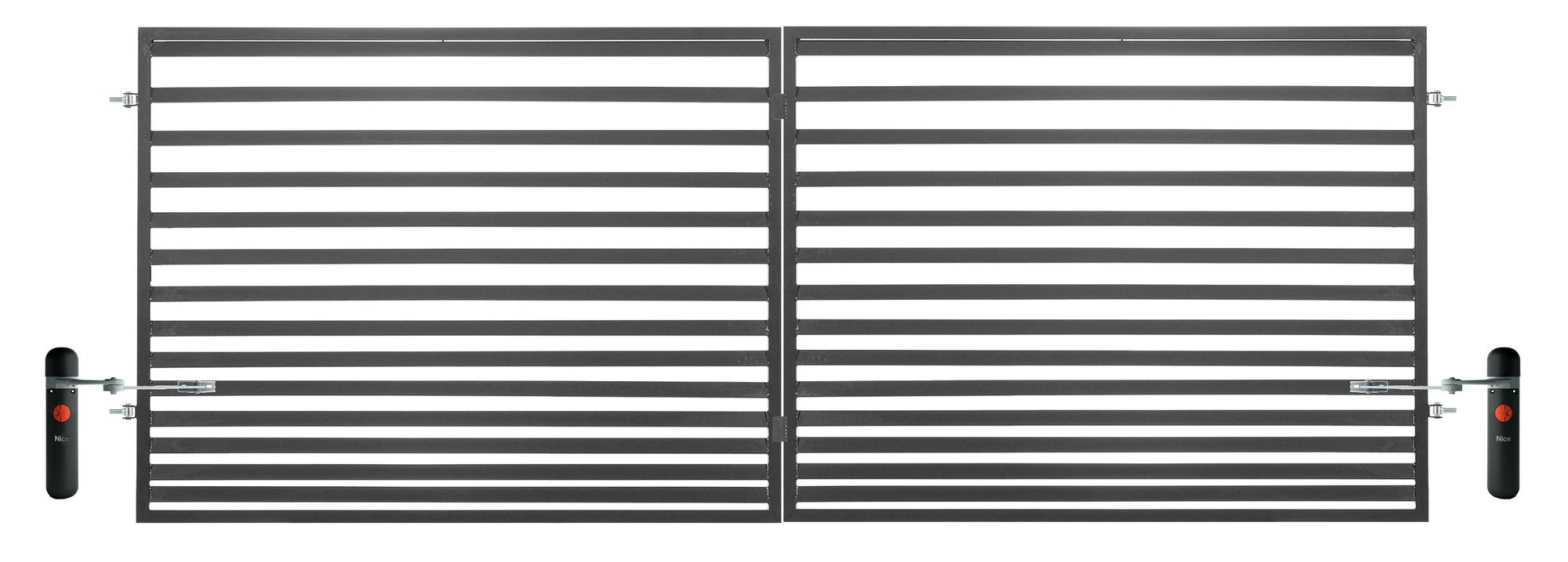 Brama ogrodzeniowa dwuskrzydłowa Klara antracyt, 150x400 cm, z automatem do bram