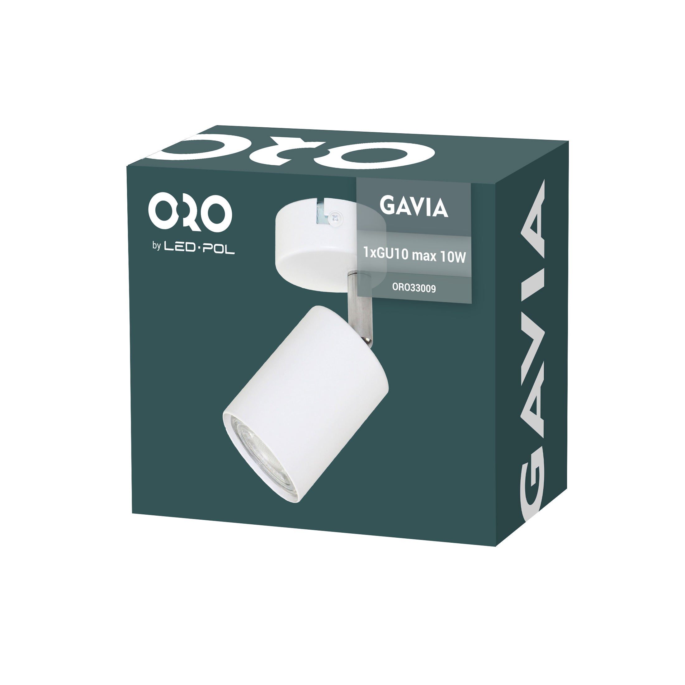 Lampa ścienno-sufitowa GAVIA 1xGU10 kolor biały, kinkiet, obrotowy 1