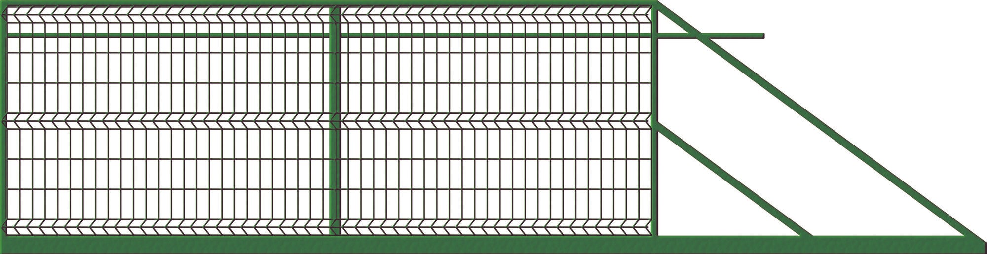 Brama ogrodzeniowa panelowa przesuwna zielona, 150x400 cm, prawa 1