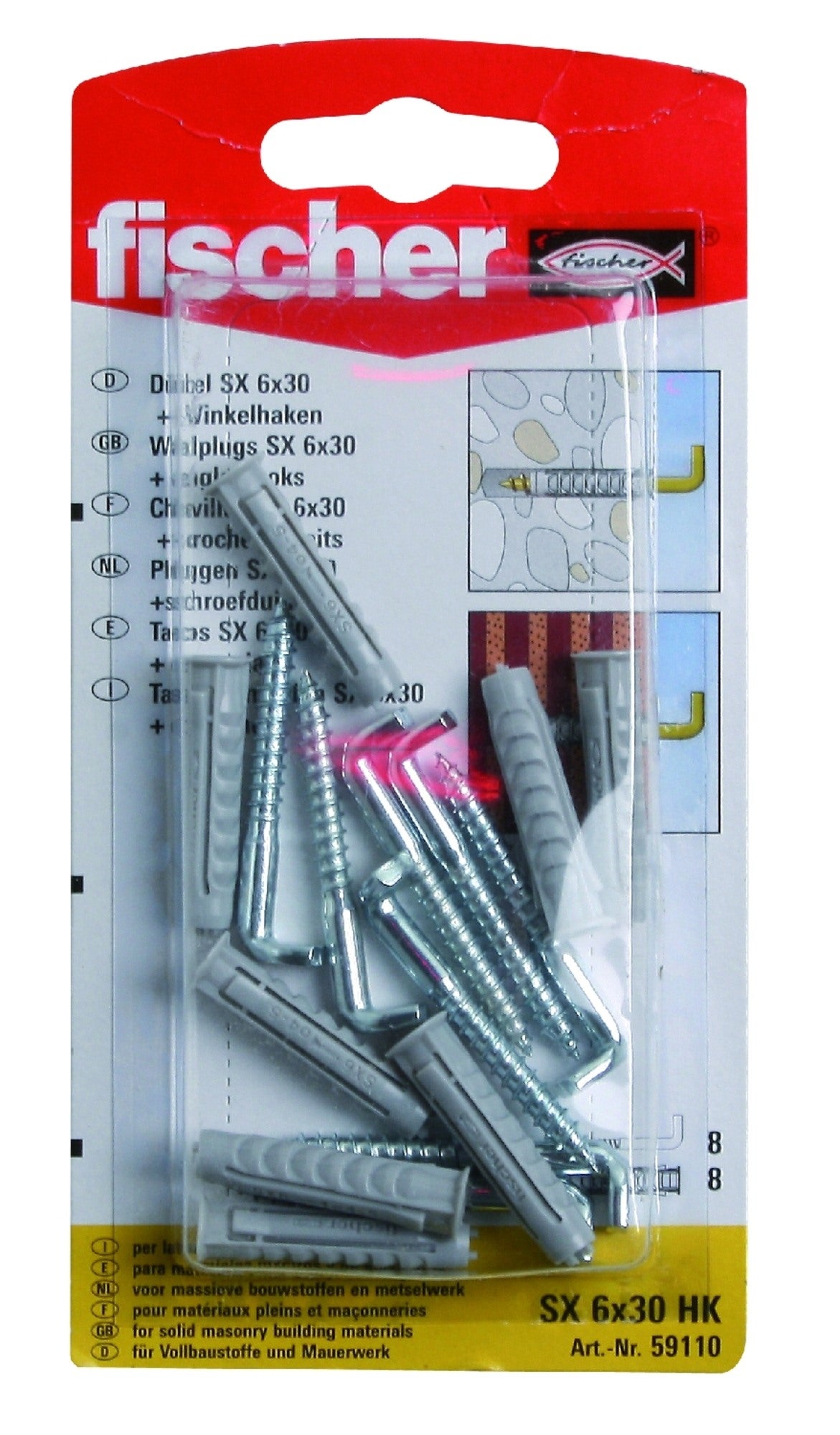 Kołek do betonu z hakiem SX H K 6.0x30 mm 1