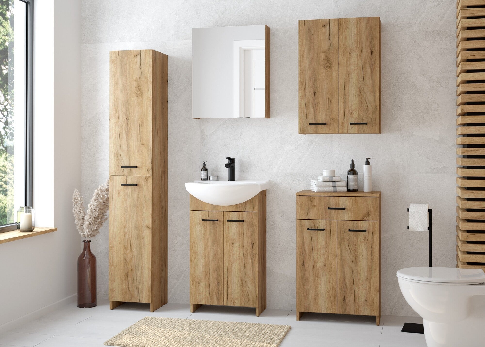 Zestaw szafka z umywalką Soft 50 cm dąb 1