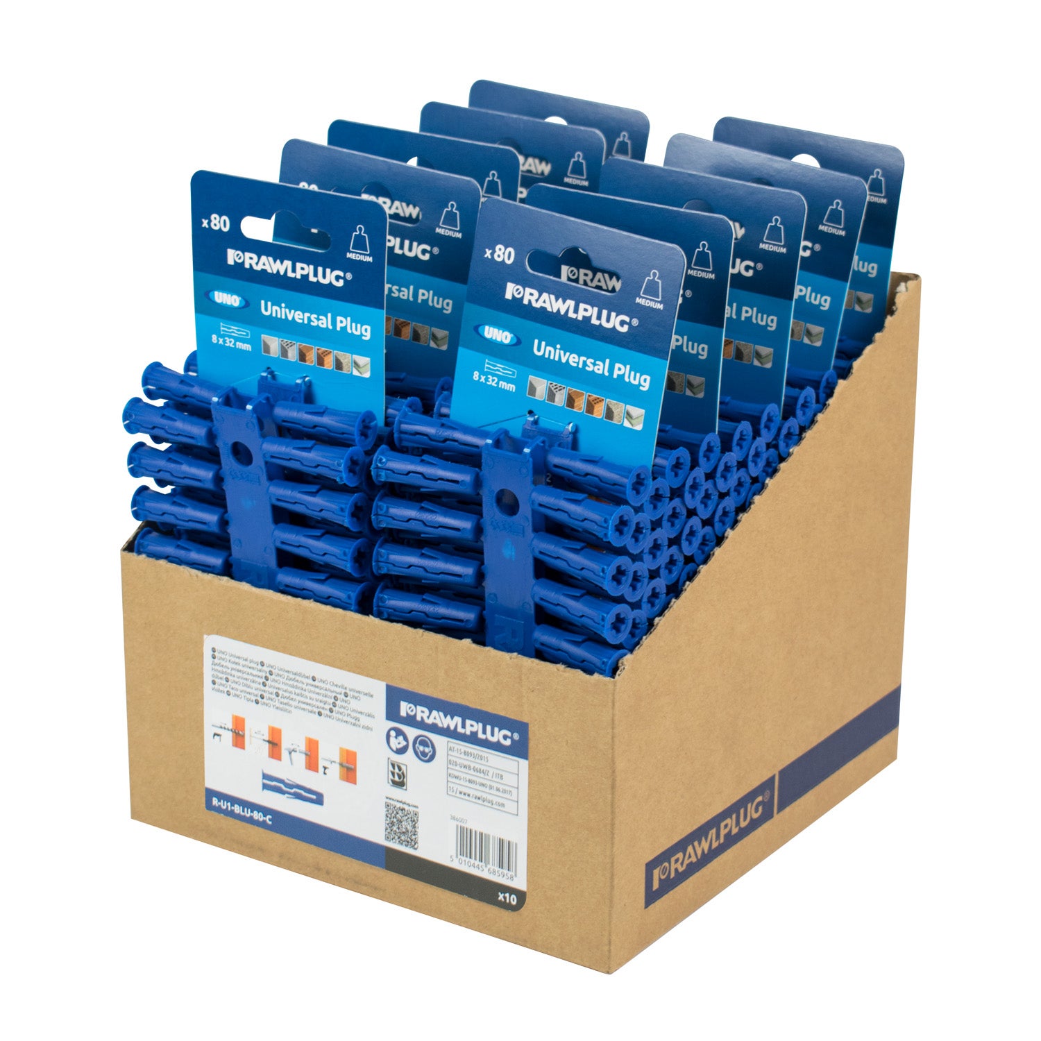 Kołki rozporowe Clip UNO-BLU fi 8x32 mm z zawieszką (80 szt.) 1