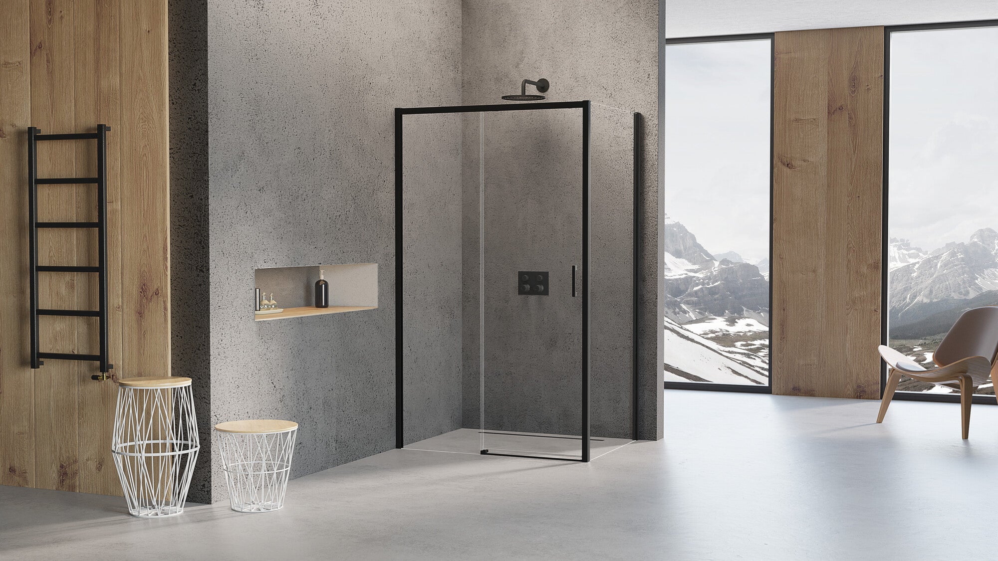 Kabina prysznicowa Kabri Avance Black lewa 110x90 cm 1