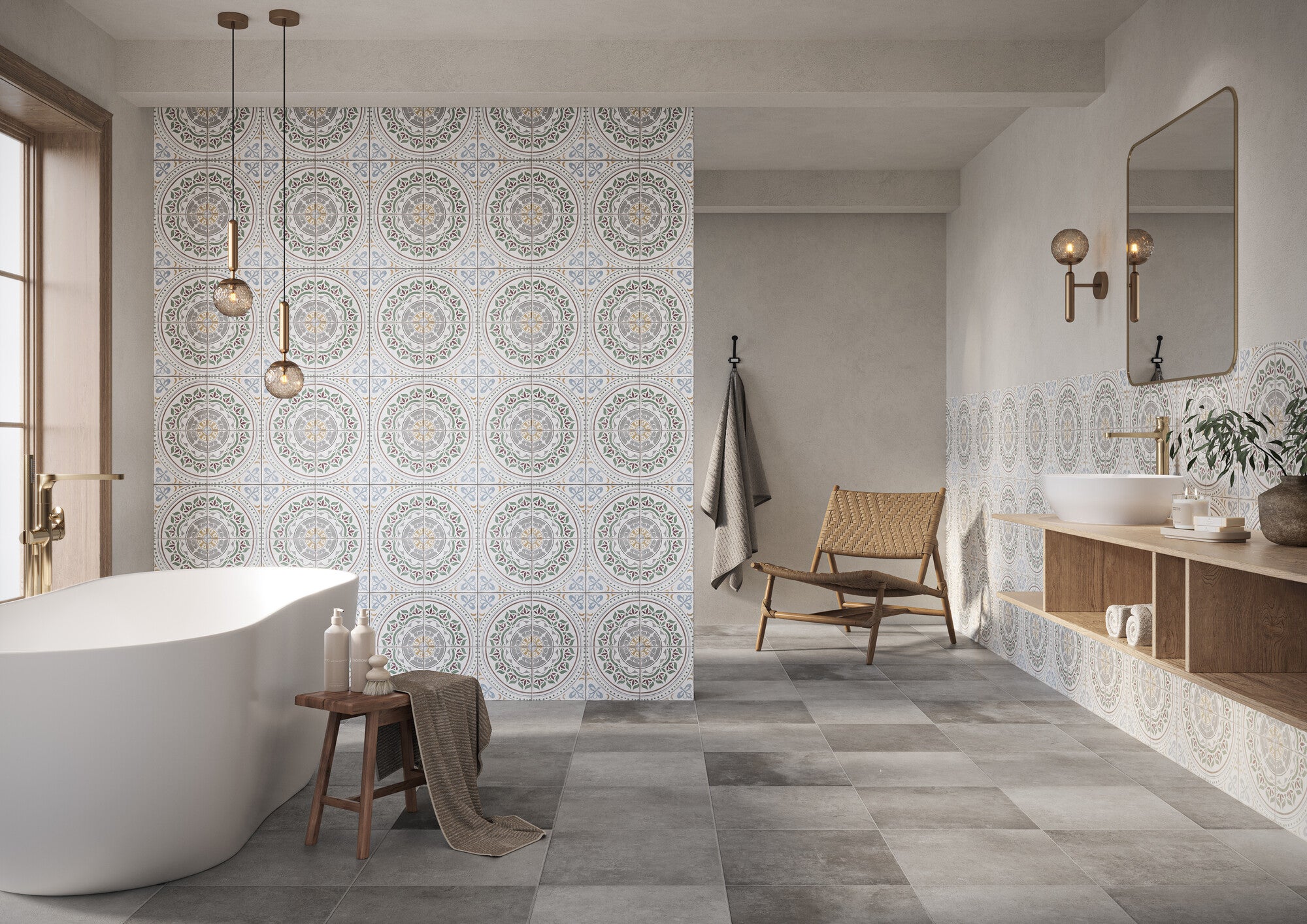 Gres szkliwiony Patchwork Clue Red 42x42 1,41 m2 2