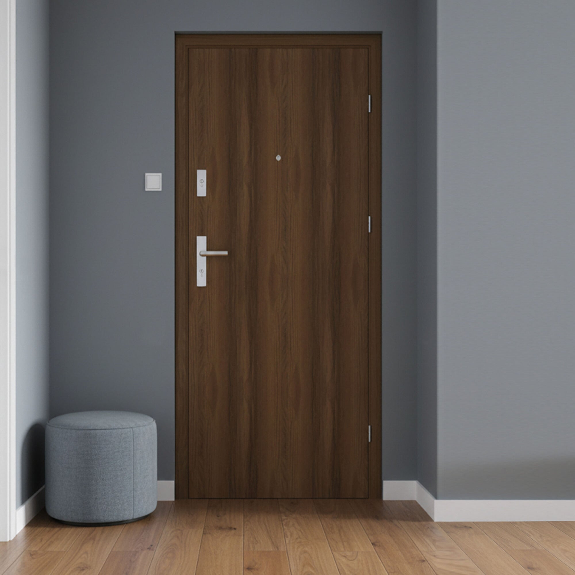 Drzwi wejściowe wewnątrzlokalowe Zeus 90 cm prawe orzech premium 2