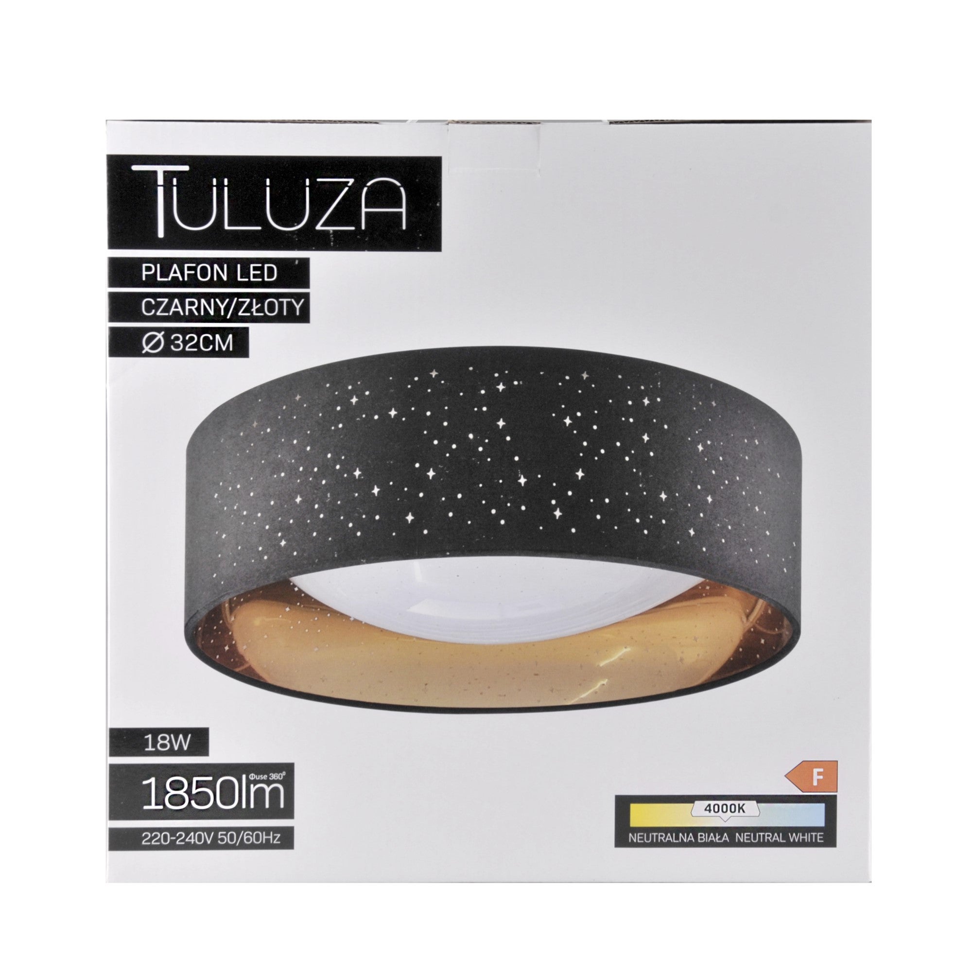 Plafon LED Tuluza 18W 1850 lm, czarno-złoty 8
