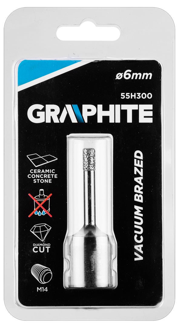 Otwornica do gresu "na sucho" 6 mm M14 Graphite 2