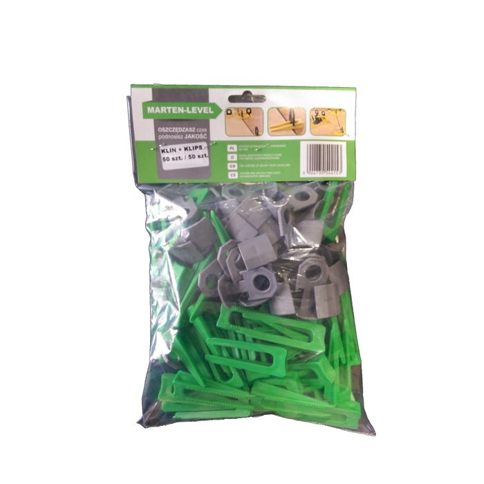 System poziomujący do płytek KLIN + KLIPS 50 + 50 szt. 1.5 mm