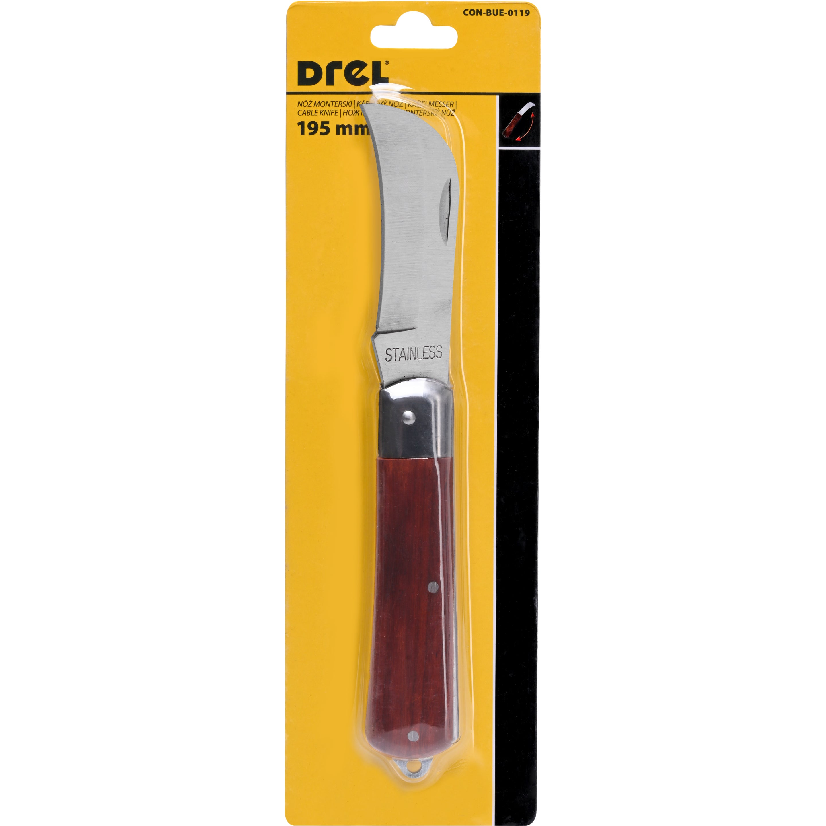 Nóż monterski sierpak 195 mm 1