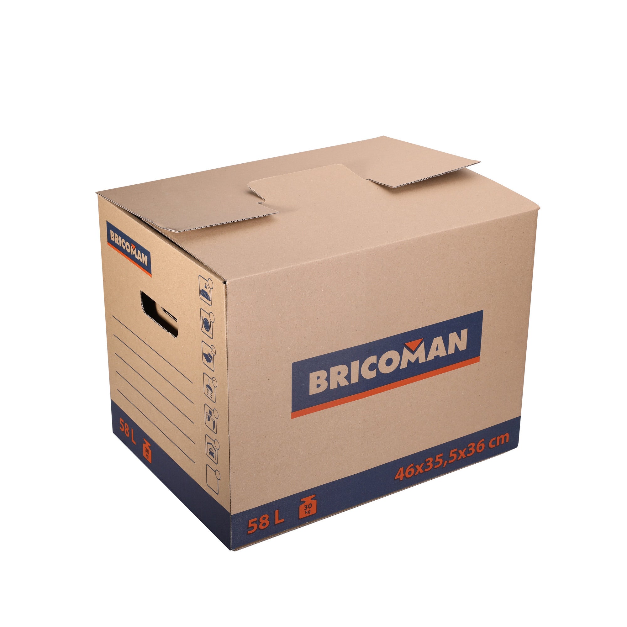 Karton przeprowadzkowy BRICOMAN 58L 46.5x35x36 cm