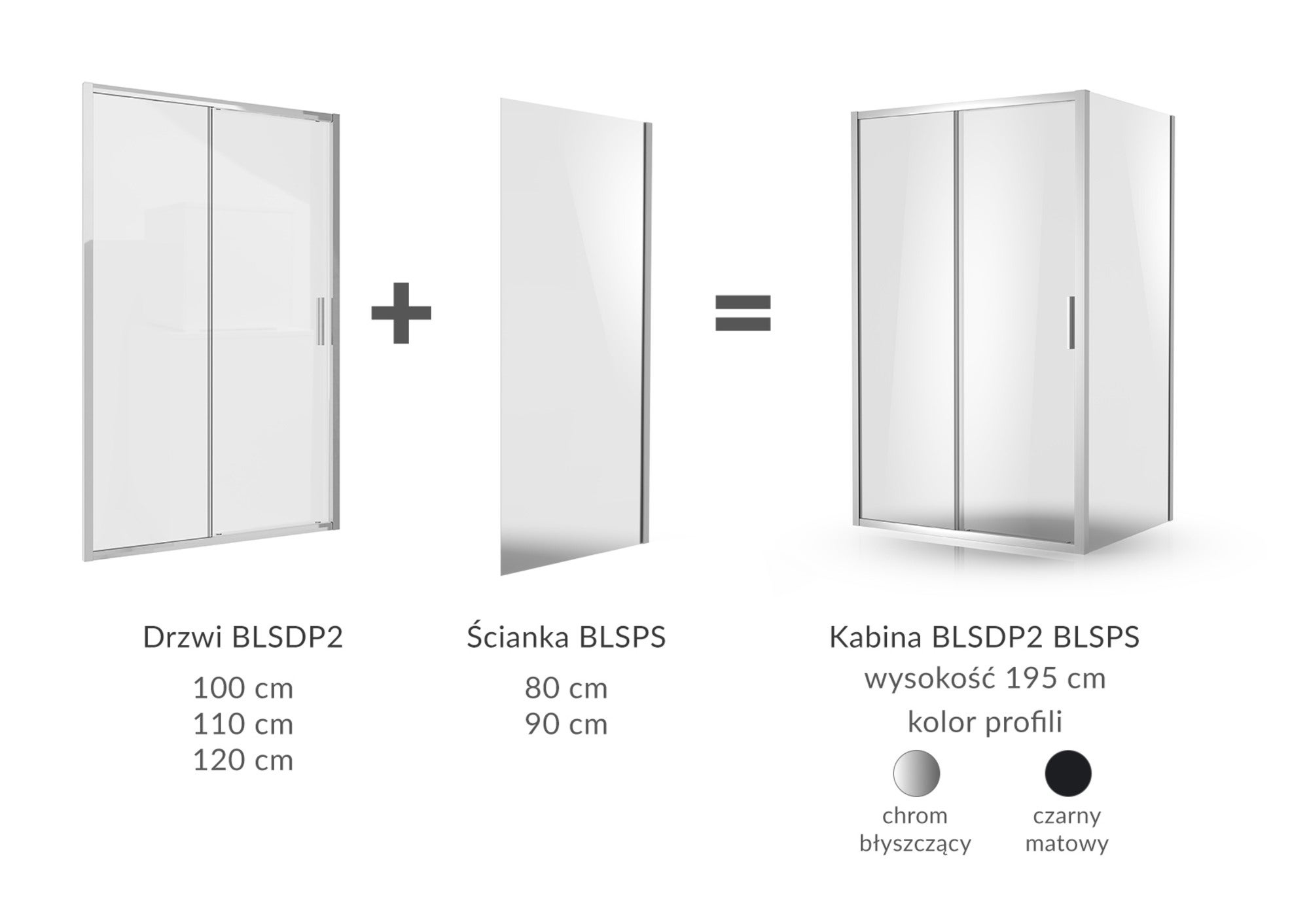 Ścianka prysznicowa Ravak Blix Slim 80 cm czarna 1