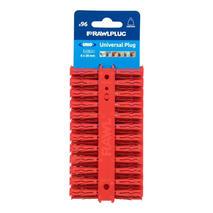 Kołki rozporowe Clip UNO-RED fi 6x28 mm z zawieszką (96 szt.)