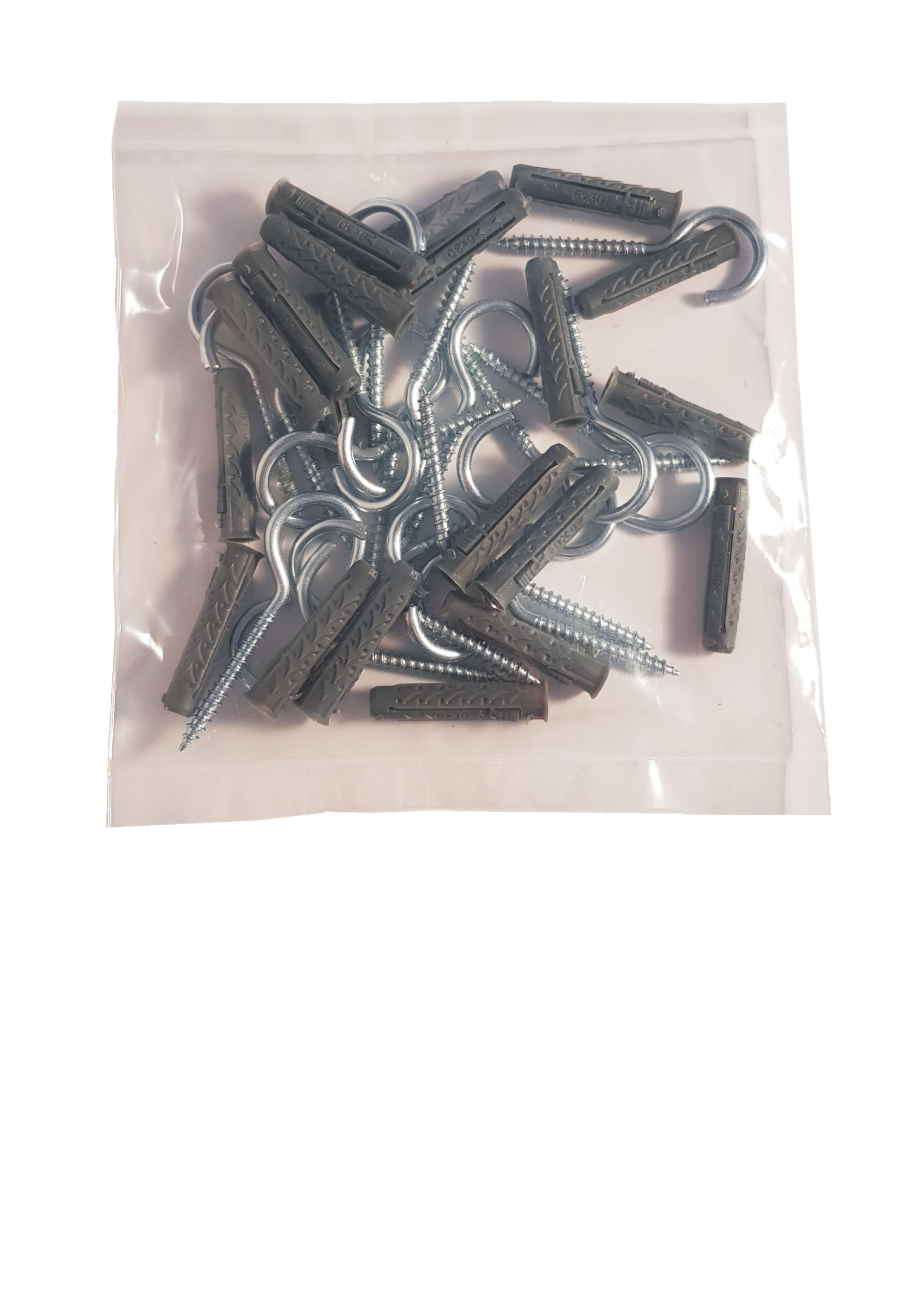 Kołek rozporowy fi 6 z hakiem sufitowym (15 szt.) 2