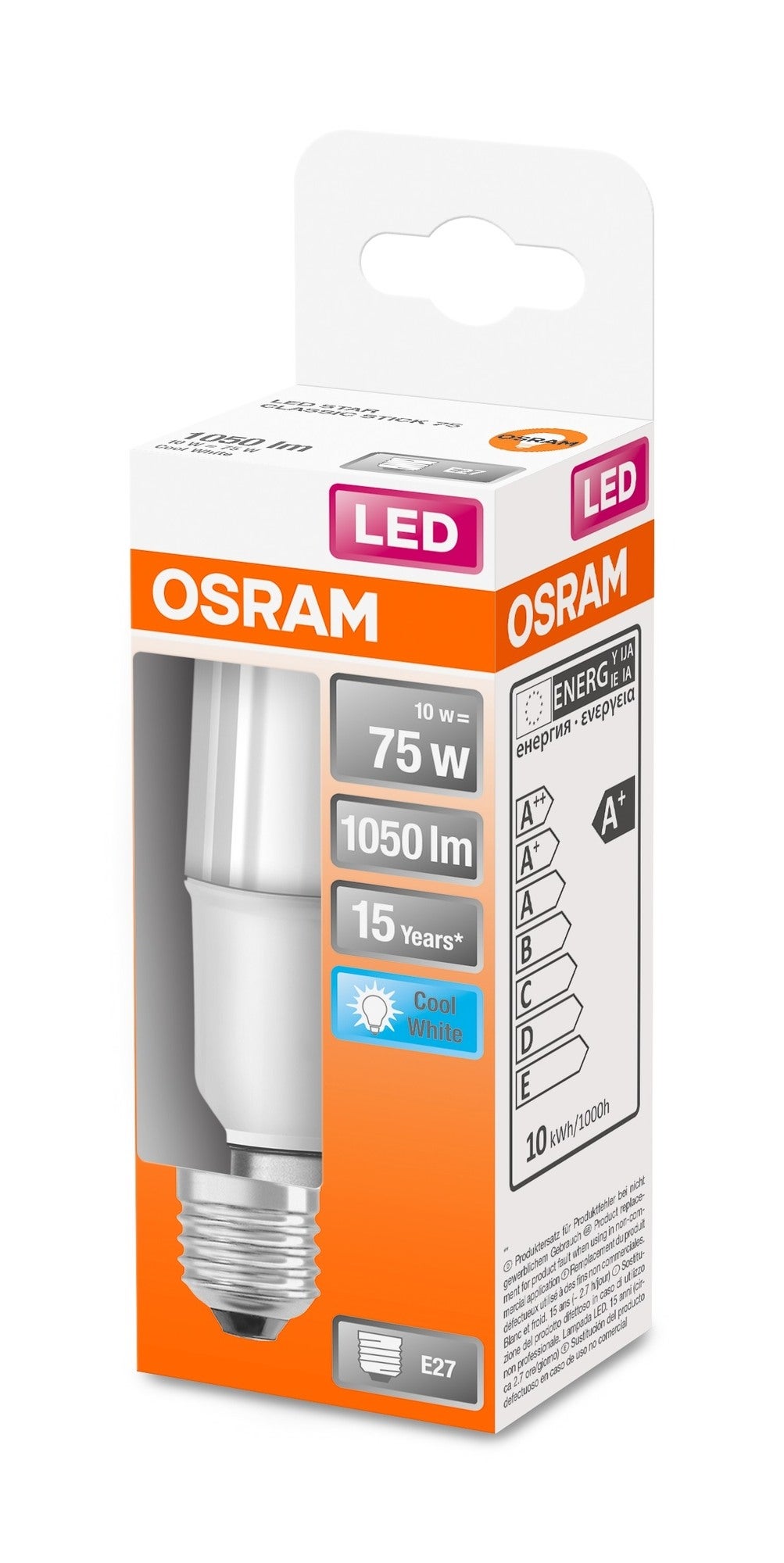 Żarówka LED E27 stick 9W 1050lm 4000K