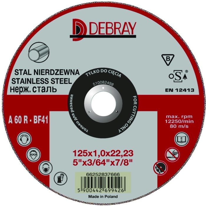 Tarcza do cięcia metalu / Inox 125x1,0x22,2 mm