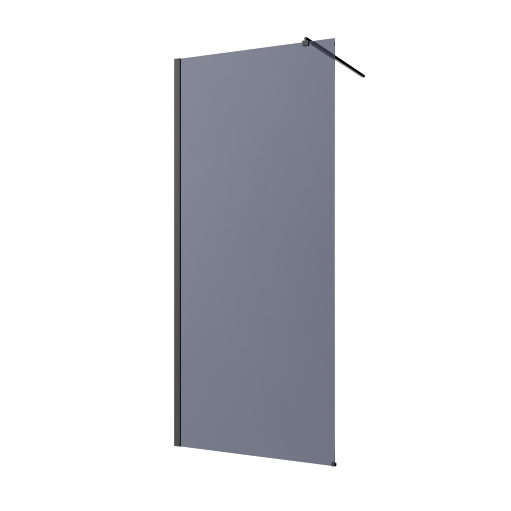 Kabina walk-in Invena 90 x 200 cm czarna szkło 8 mm grafitowe