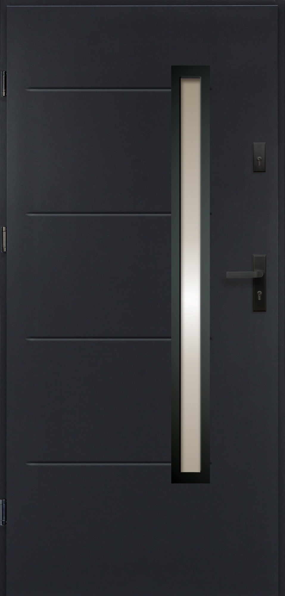 Drzwi zewnętrzne stalowe BARCELONA antracyt 90 prawe
