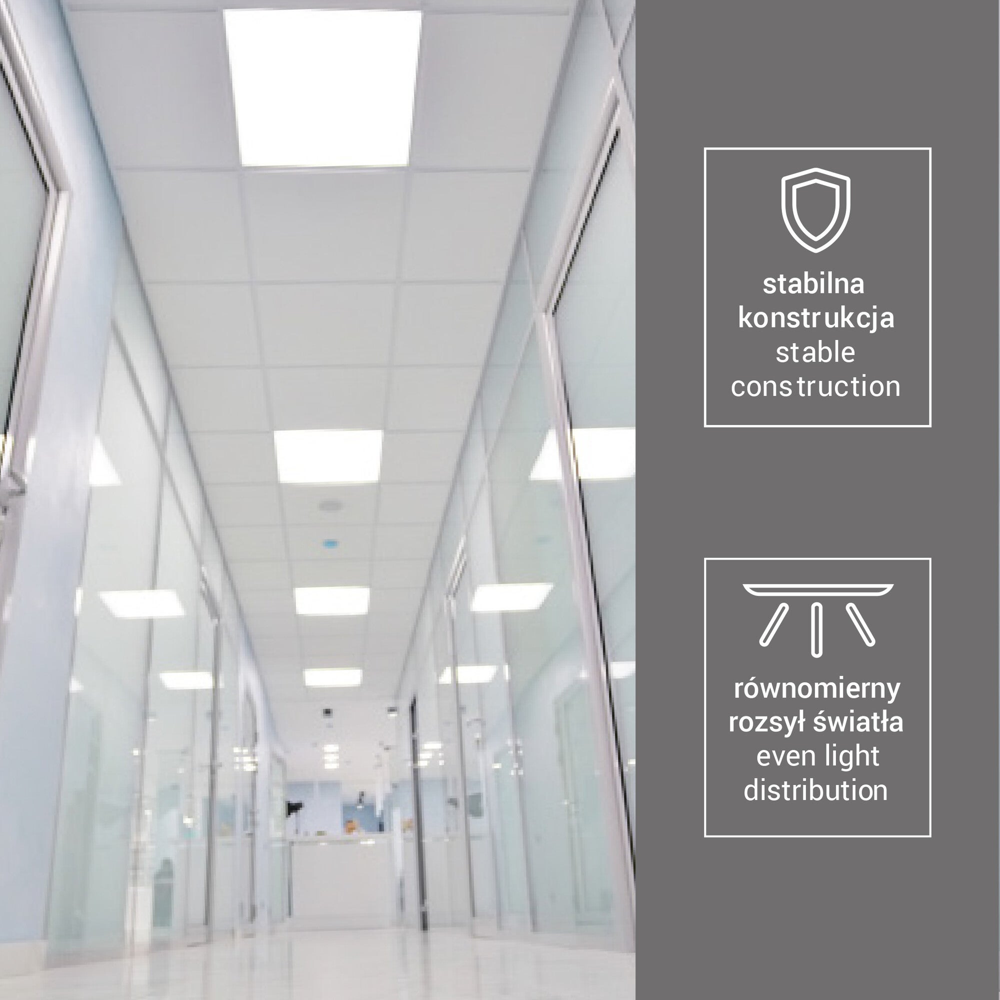 Panel LED podtynkowy 60x60cm 60W strumień użyteczny 6600lm 4000K IP20 2