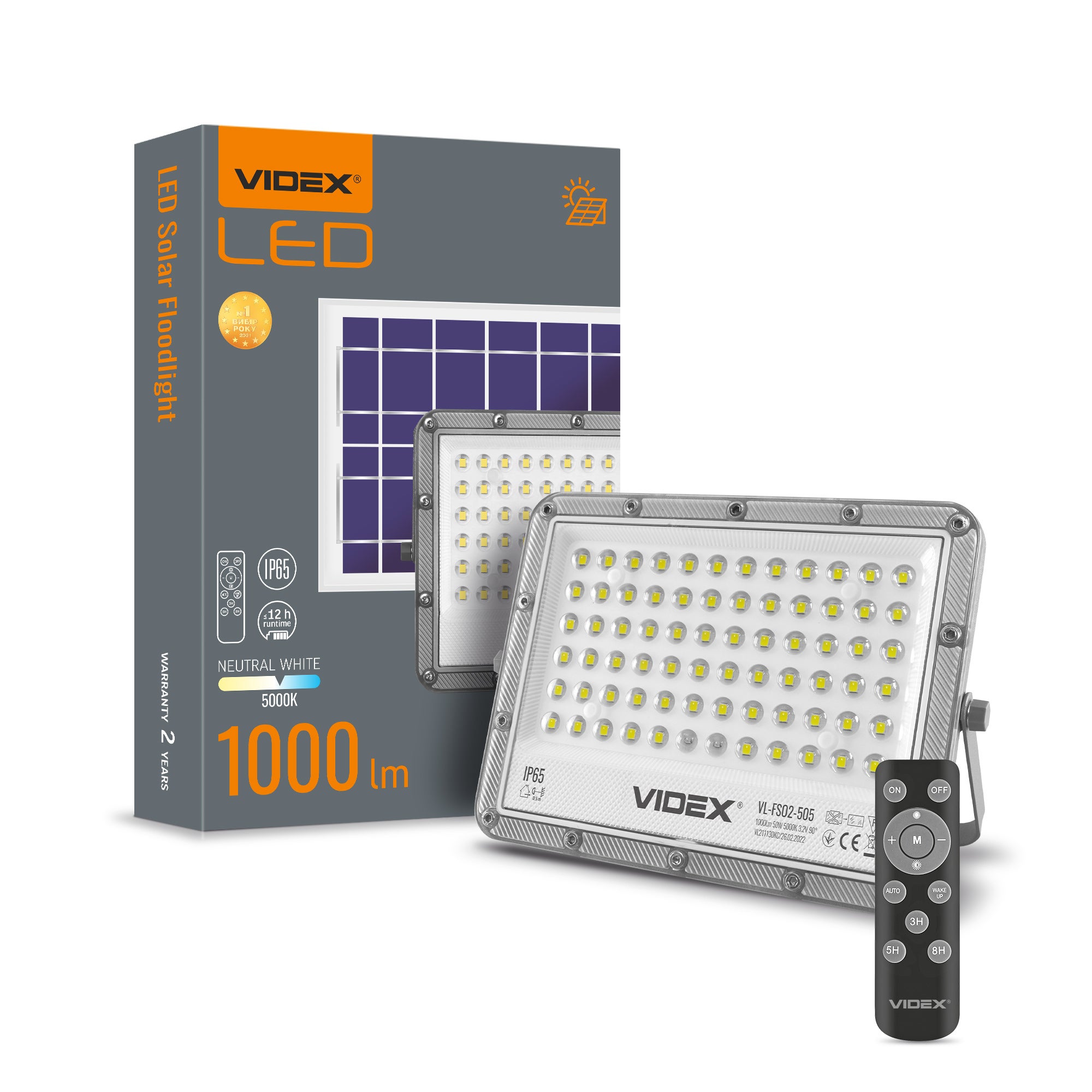 Naświetlacz solarny FSO2-505 1000lm 10Ah IP65 czujnik zmierzchu + pilot 6