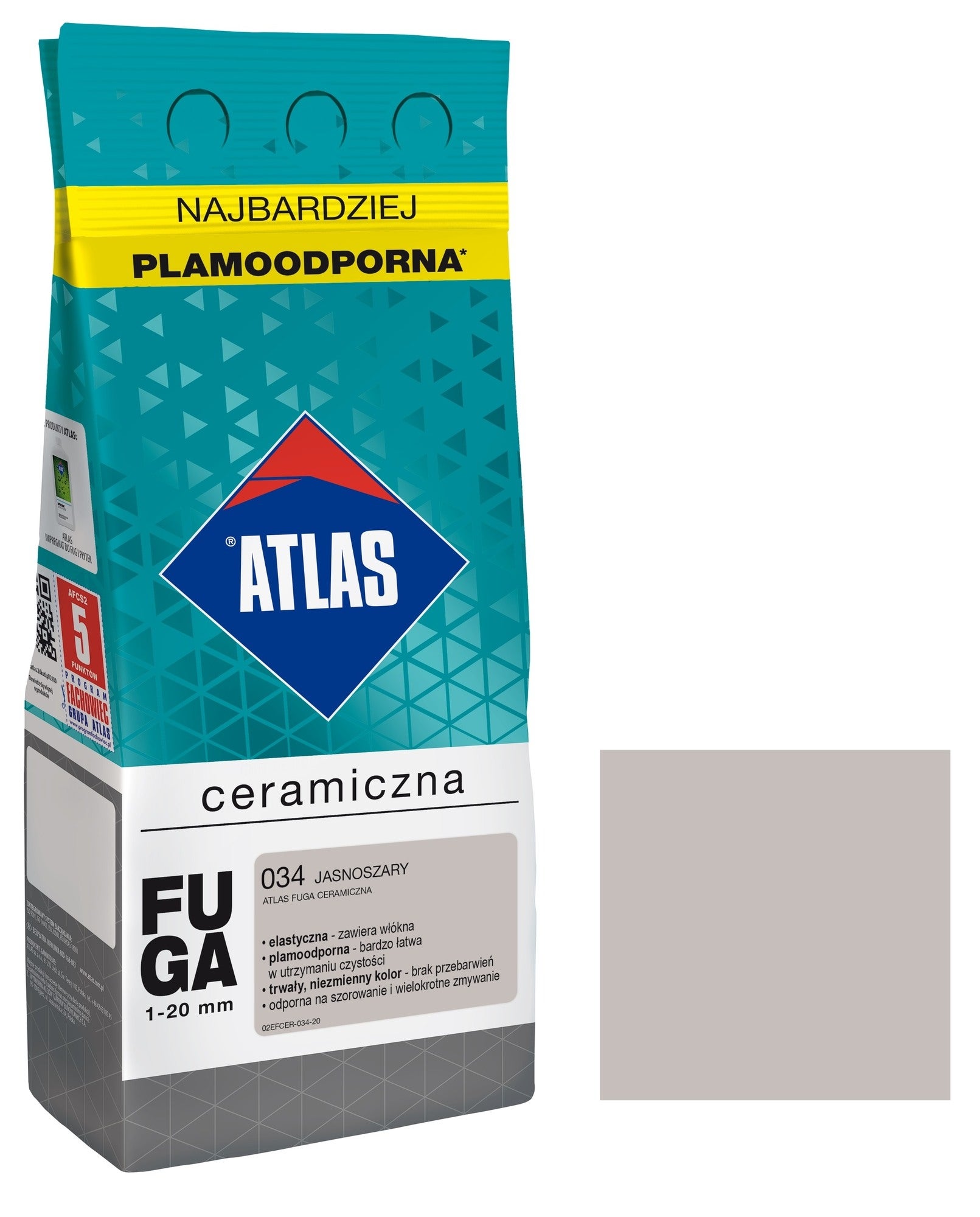 Fuga ceramiczna Atlas 034 jasnoszary 2kg