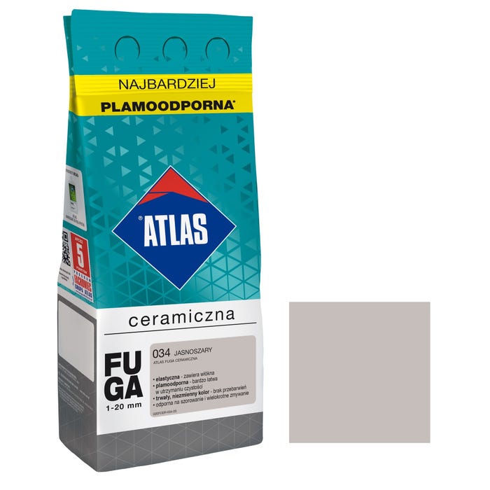 Fuga ceramiczna Atlas 034 jasnoszary 2kg