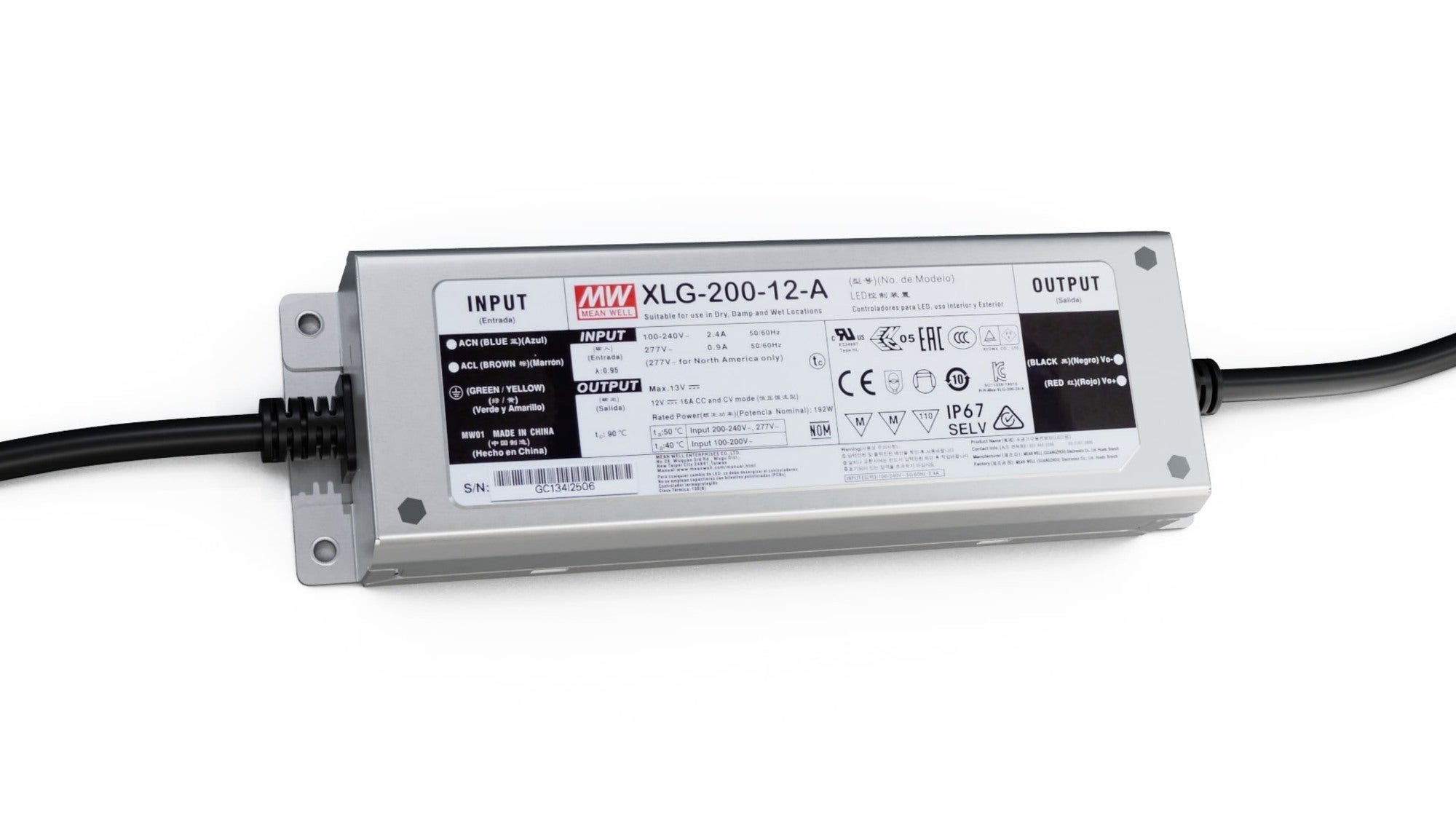 Zasilacz MEAN WELL XLG 12V 192W IP67