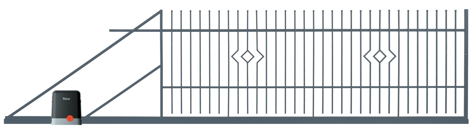 Brama ogrodzeniowa przesuwna Beata antracyt, 150x400 cm, lewa, z automatem do bram 0