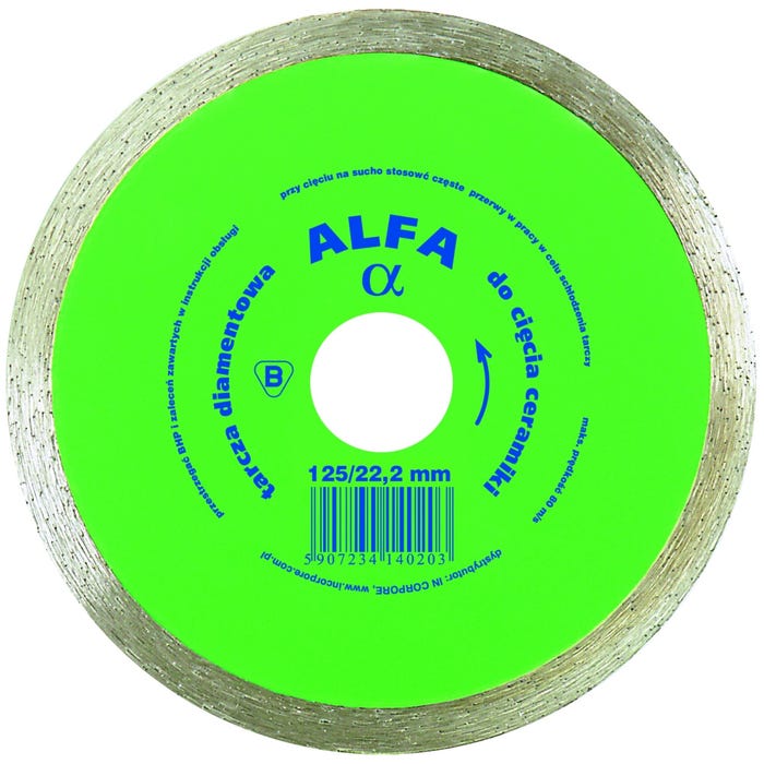 Tarcza diamentowa pełna 125x22,2 mm ALFA