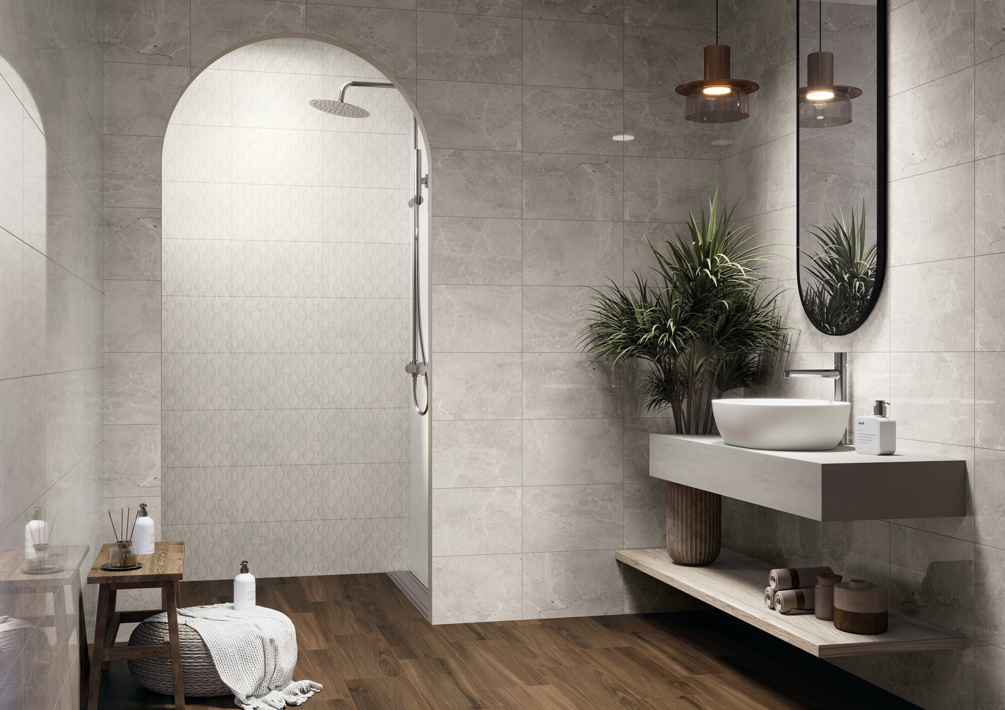 Płytka ścienna Gemastone Light Grey połysk 25x40 1,4 M2 1