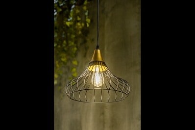 Oprawa sufitowa LOTTE 1x E27, czarno-złoty, średnica 33cm, materiał metal 1