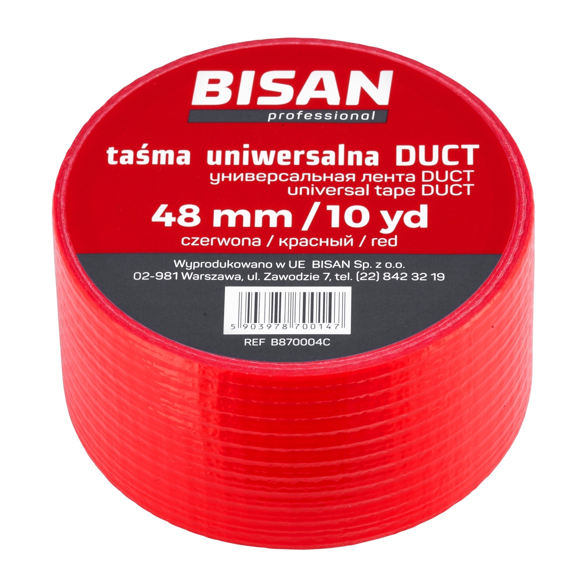 Taśma izolacyjna uniwersalna Duct 48 mm/10 mb, czerwona