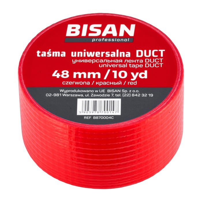 Taśma izolacyjna uniwersalna Duct 48 mm/10 mb, czerwona