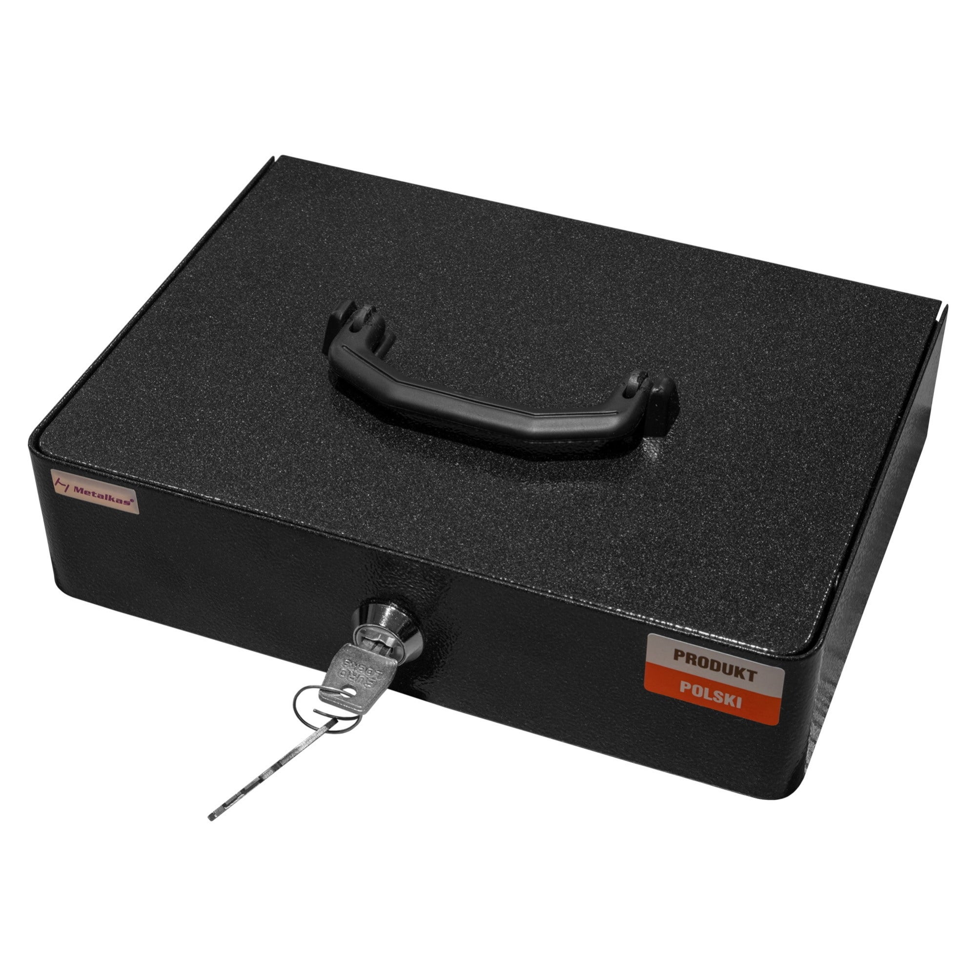 Kasetka na pieniądze stalowa, grafitowa, wym. 18 x 25 x 6 cm