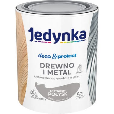 Farba Jedynka Deco&Protect satynowa szary 0,7l